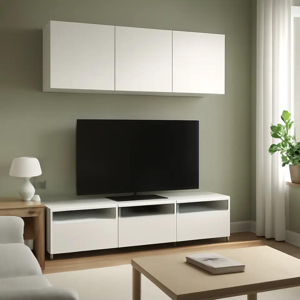 Møbelmontering BESTÅ Tv-bord, hvid/Lappviken hvid, 180x42x185 cm | Få et tilbud i dag