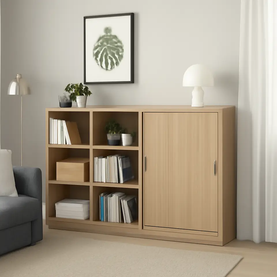Møbelmontering TONSTAD Opbevaringskombination, egetræsfiner, 202x37x120 cm | Professionel Møbelmontør