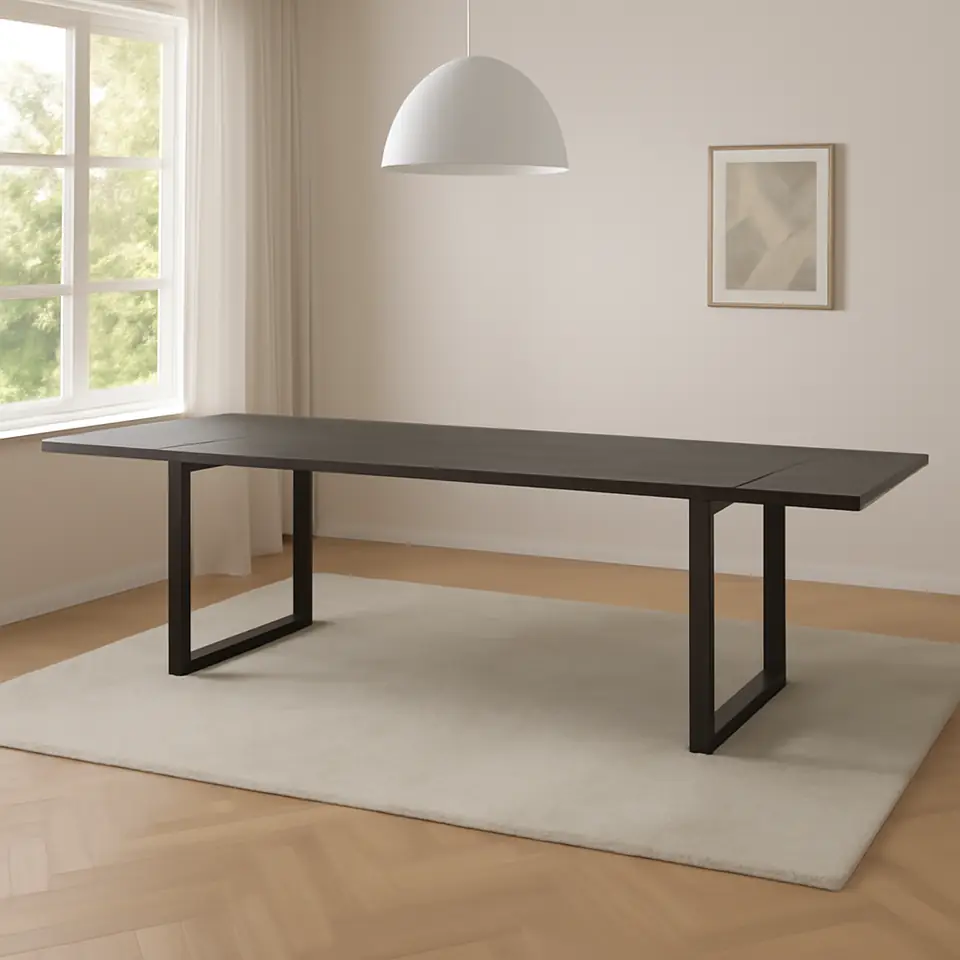 Møbelmontering TRANEBO Bord med udtræk, sort, 220/271/321×101 cm | Samling af Møbler i Rødovre & Kbh