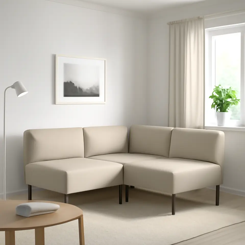 Møbelmontering LILLEHEM Modulopbygget hjørnesofa, 2-pers., Vissle beige/metal | Få et tilbud i dag