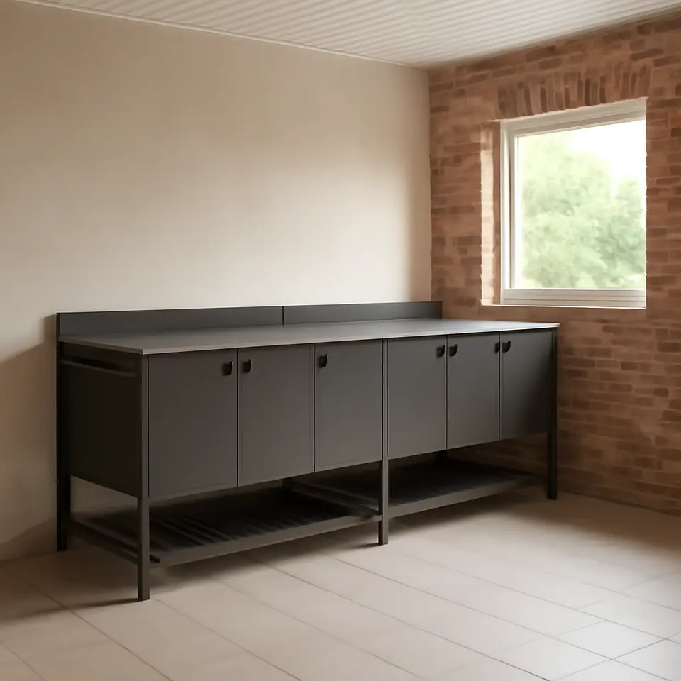 Møbelmontering BÅTSKÄR Køkkenø, udendørs m. barbord, mørkegrå, 240×100 cm | Samling af Møbler i Rødovre & Kbh