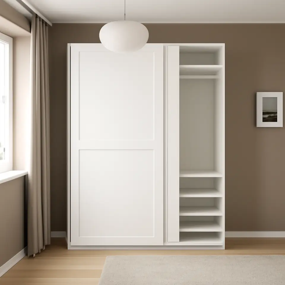 Møbelmontering PAX / GRIMO Garderobe skydedøre, hvid/hvid, 150x43x236 cm | Billig & Hurtig i København