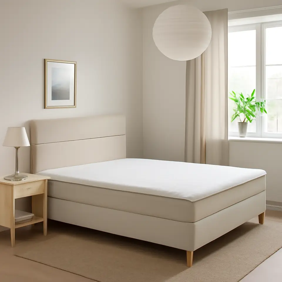 Møbelmontering HEMFJÄLLET Kontinentalseng, Vesteröy fast/medium/Näsfjället Odensvi lys beige, 180×200 cm | Fast Pris i Storkøbenhavn