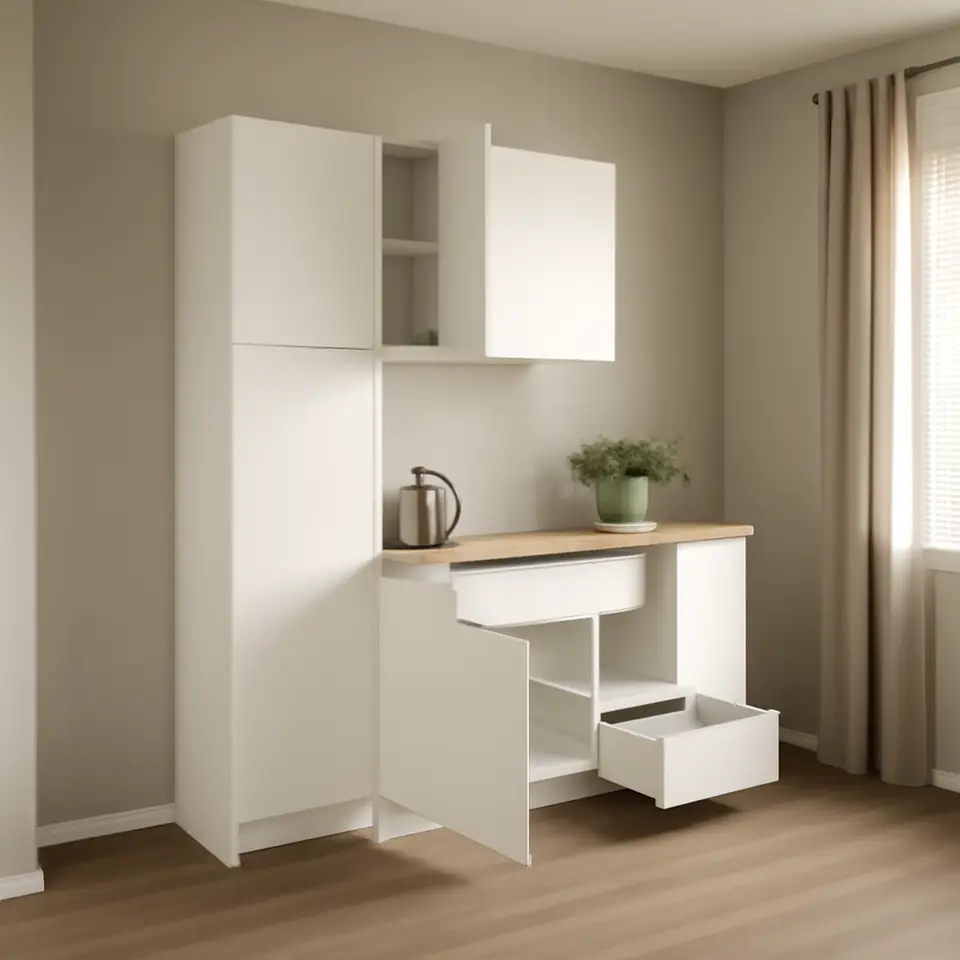 Møbelmontering KNOXHULT Køkken, hvid, 240x61x220 cm | Få et tilbud i dag