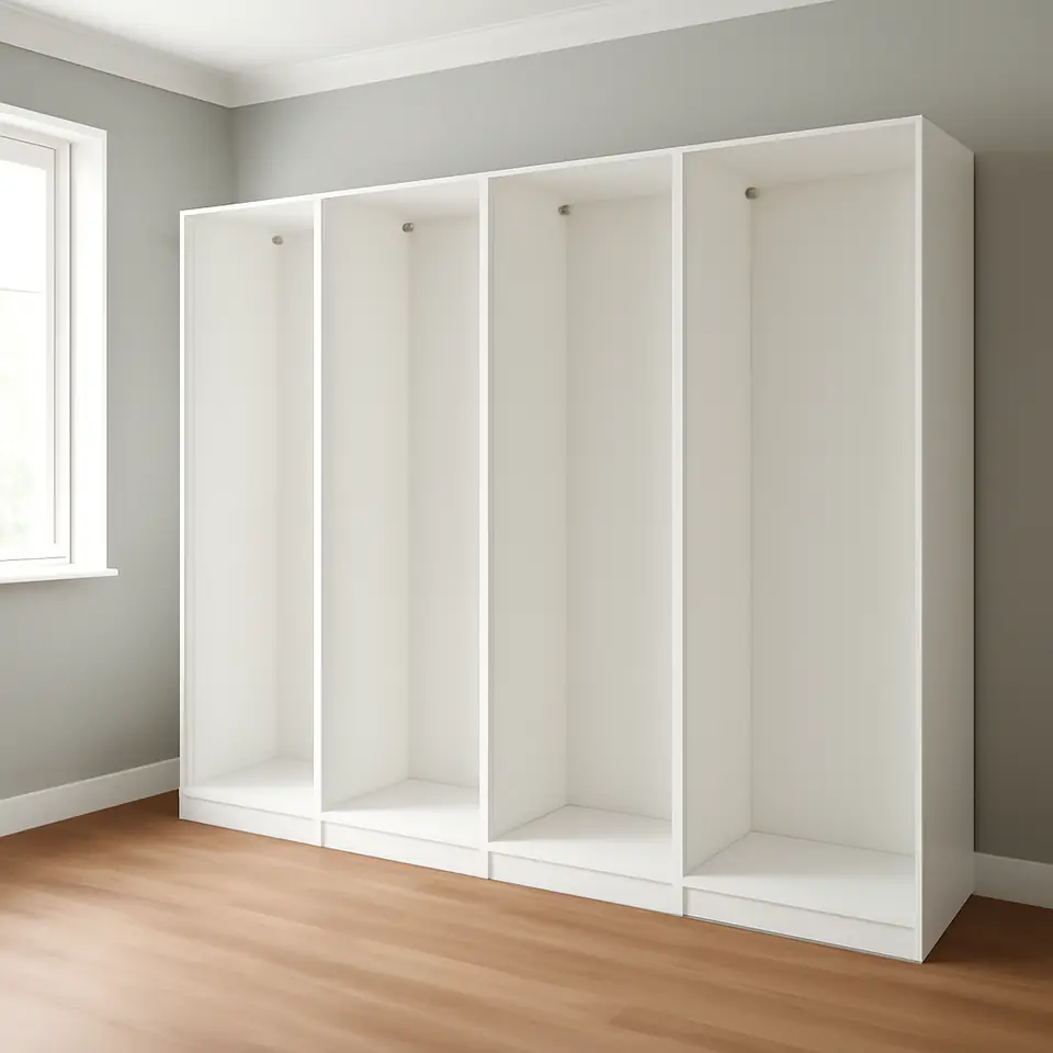 Møbelmontering PAX 4 garderobestel, hvid, 300x35x201 cm | Fast Pris i Storkøbenhavn