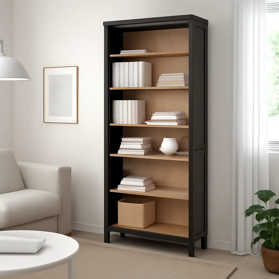 Møbelmontering HEMNES Reol, sortbrun/lysebrun, 90×197 cm | Billig & Hurtig i København