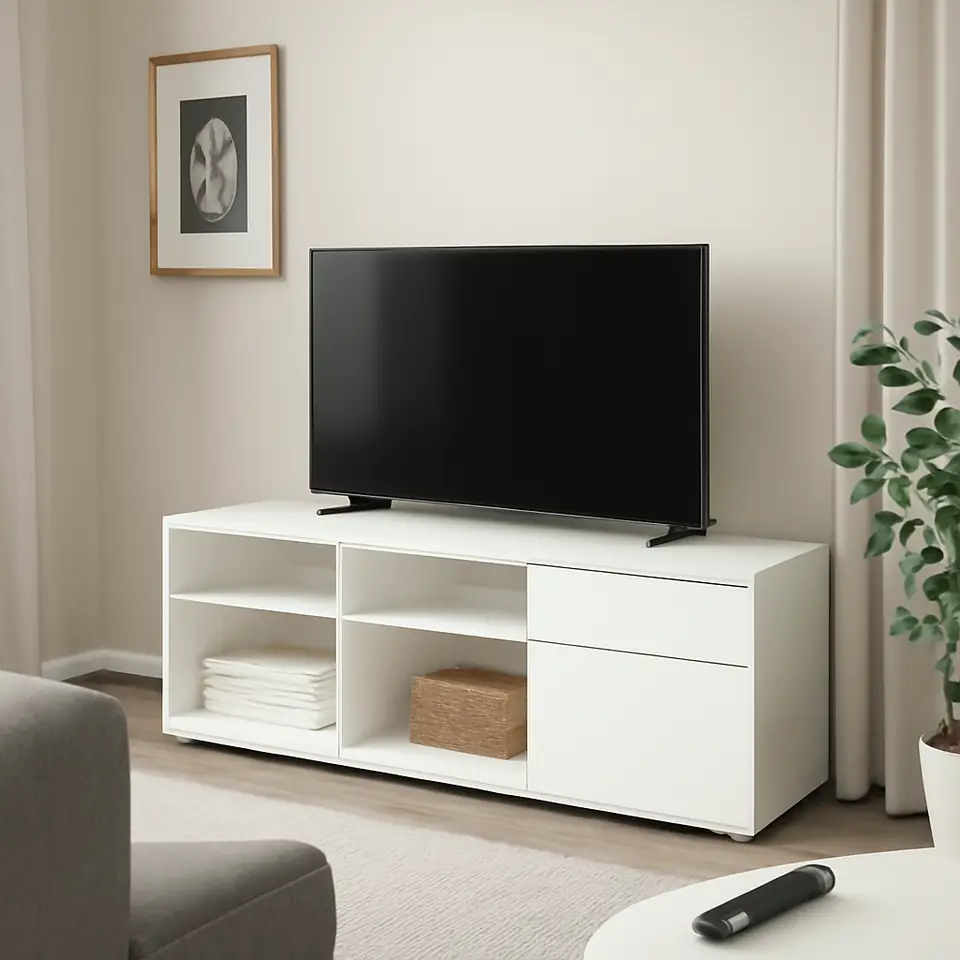 Møbelmontering VIHALS Tv-bord, hvid, 146x37x50 cm | Billig & Hurtig i København