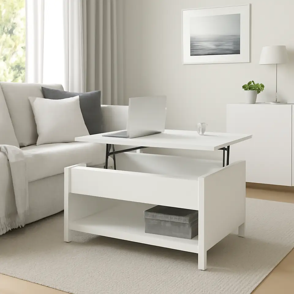 Møbelmontering VITTERYD Justerbart sofabord, hvid, 97 cm | Professionel Møbelmontør