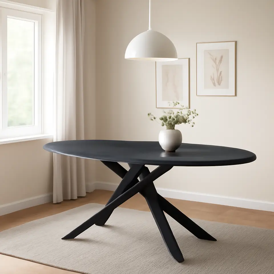 Møbelmontering MARIEDAMM Bord, sort marmormønstret, 180×100 cm | Få et tilbud i dag