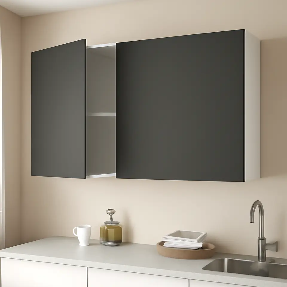 Møbelmontering KNOXHULT Vægskab med låger, mørkegrå, 120×75 cm | Samling af Møbler i Rødovre & Kbh
