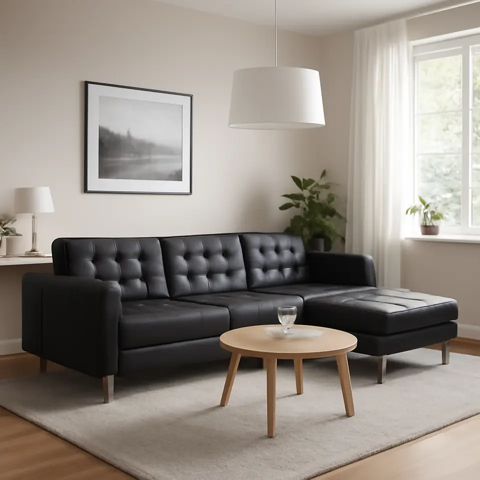 Møbelmontering LANDSKRONA 4-pers. sofa, med chaiselong/Grann/Bomstad sort/metal | Professionel Møbelmontør