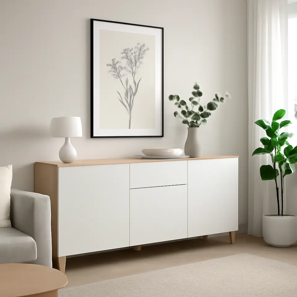Møbelmontering BESTÅ Opbevaring med skuffer, egetræsmønster med hvid bejdse/Lappviken hvid, 180x42x74 cm | Få et tilbud i dag