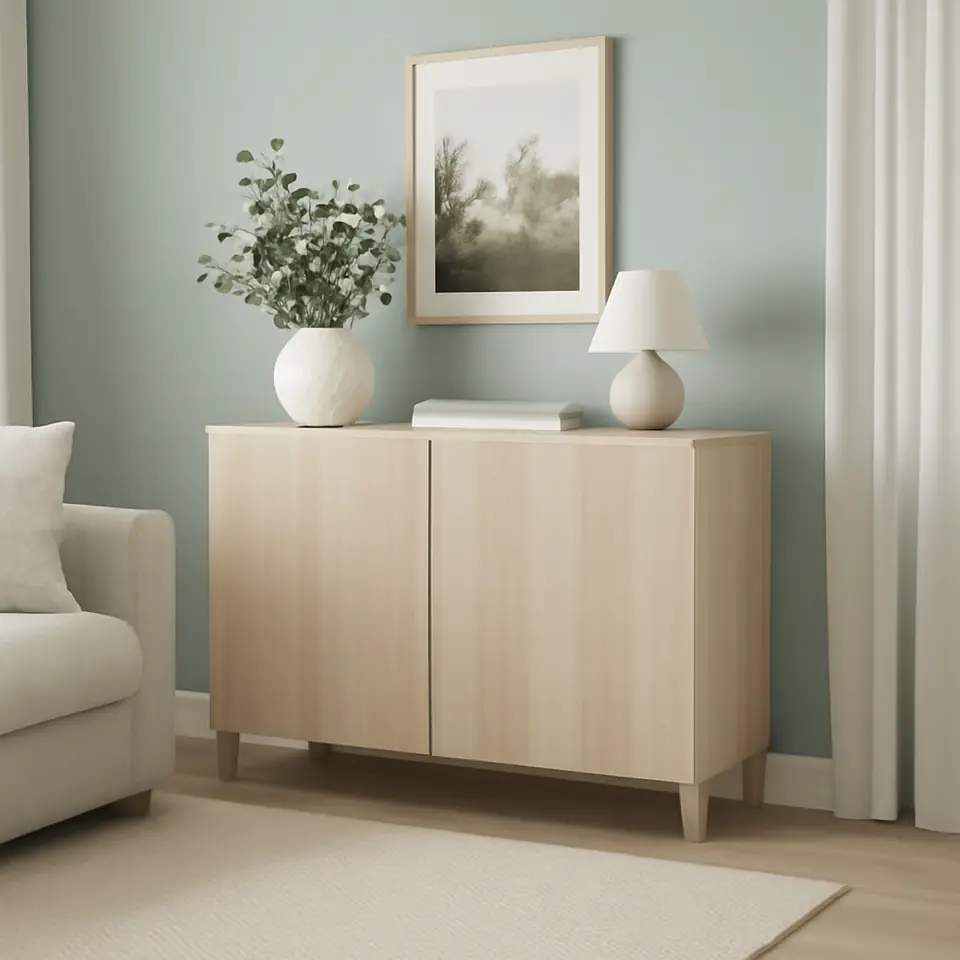 Møbelmontering BESTÅ Opbevaring med låger, egetræsmønster med hvid bejdse/Lappviken/Stubbarp egetræsmønster med hvid bejdse, 120x42x74 cm | Samling af Møbler i Rødovre & Kbh