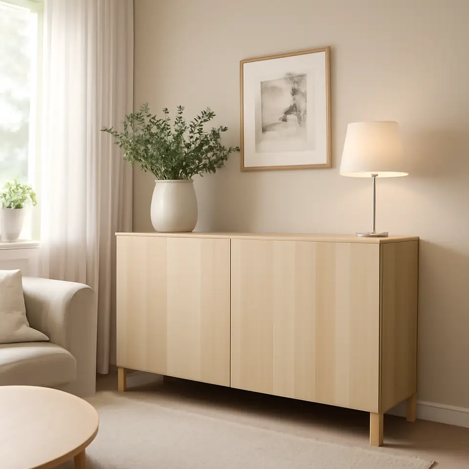 Møbelmontering BESTÅ Opbevaring med låger, egetræsmønster med hvid bejdse/Lappviken/Stubbarp egetræsmønster med hvid bejdse, 120x42x74 cm | Få et tilbud i dag