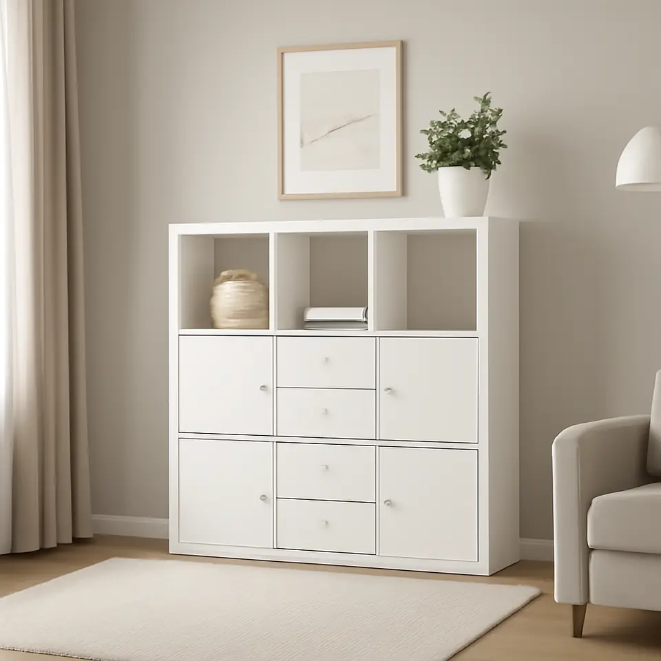 Møbelmontering KALLAX Reol med 6 indsatser, hvid, 112×147 cm | Fast Pris i Storkøbenhavn