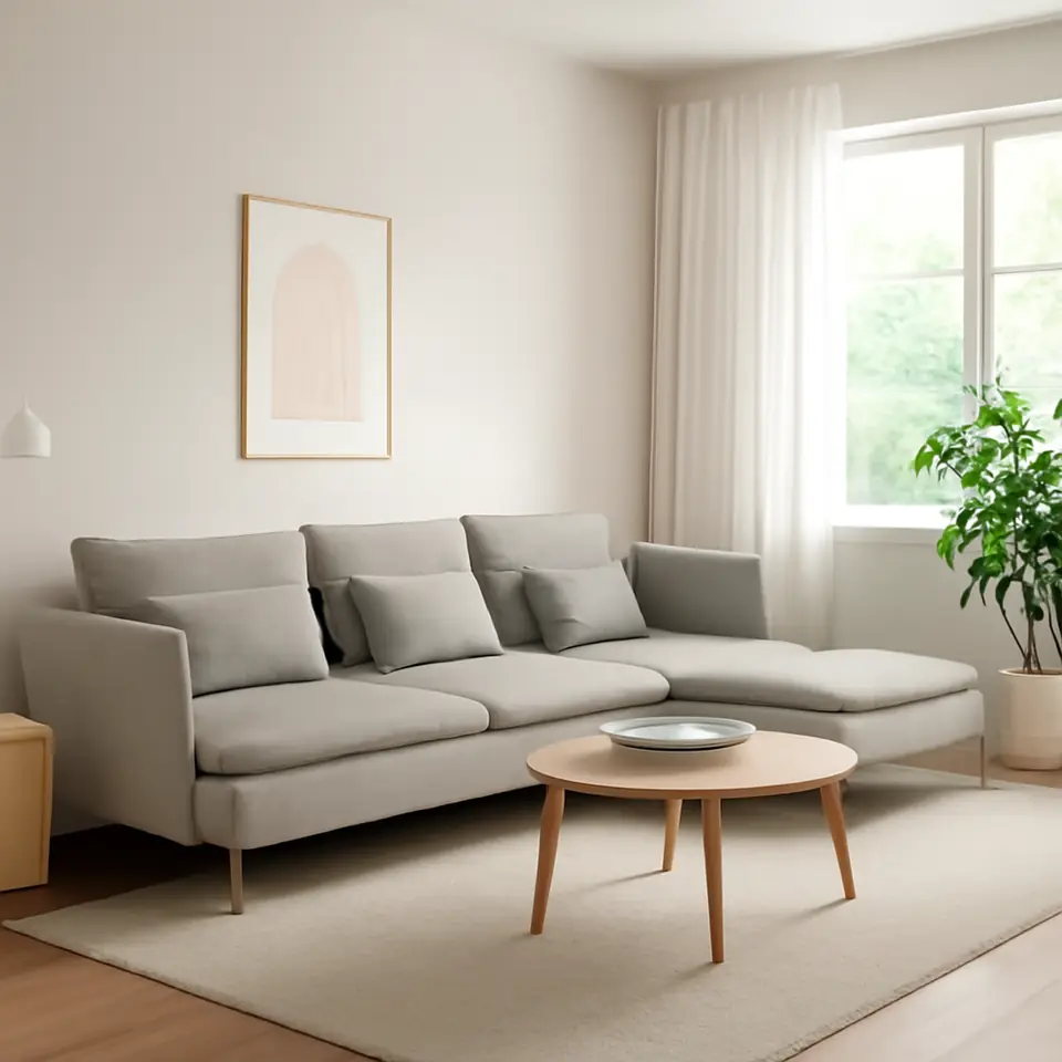 Møbelmontering SÖDERHAMN 4-pers. sofa, med chaiselong og åben ende/Viarp beige/brun | Billig & Hurtig i København
