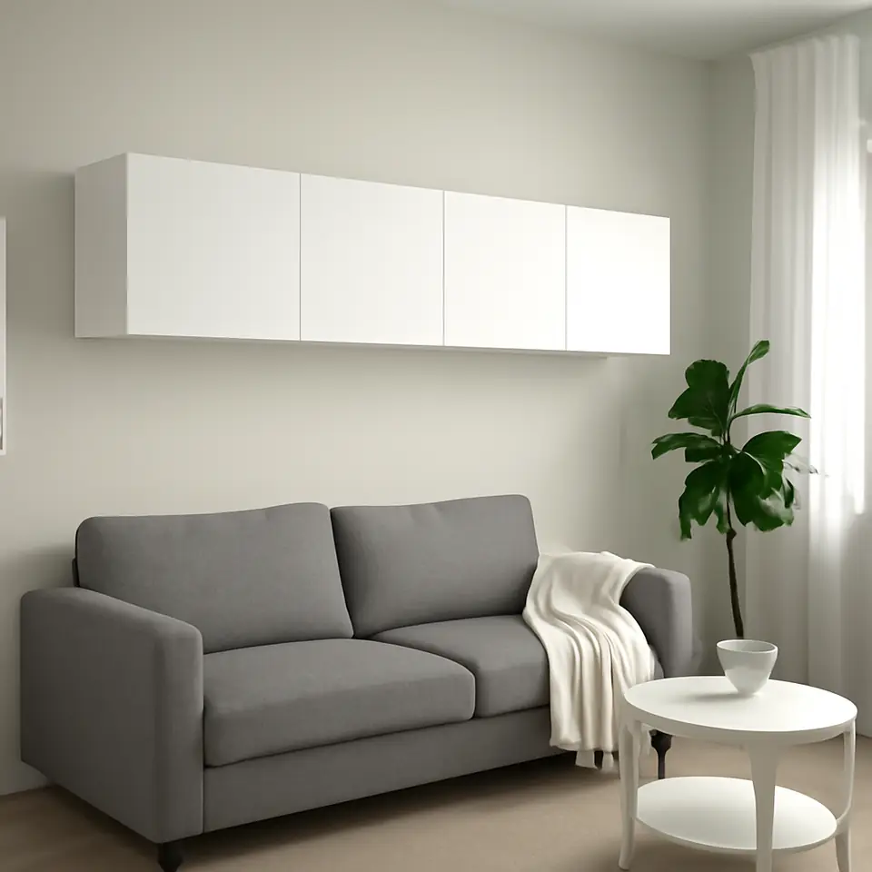 Møbelmontering PLATSA Vægopbevaring, hvid Fonnes/hvid, 240x42x40 cm | Fast Pris i Storkøbenhavn
