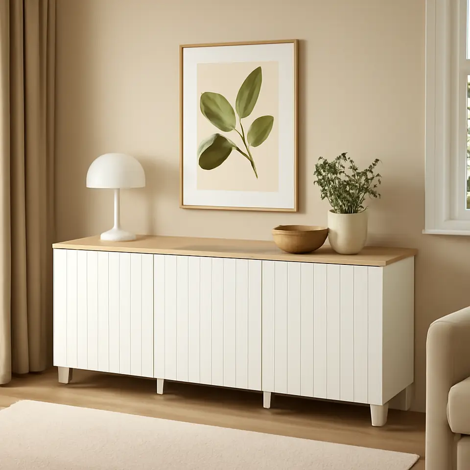 Møbelmontering BESTÅ Opbevaring med låger, hvid/Sutterviken/Kabbarp hvid, 180x42x76 cm | Billig & Hurtig i København