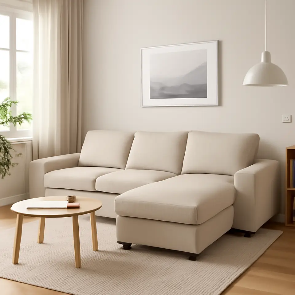 Møbelmontering VIMLE 3-pers. sofa med chaiselong, med brede armlæn/Gunnared beige | Samling af Møbler i Rødovre & Kbh