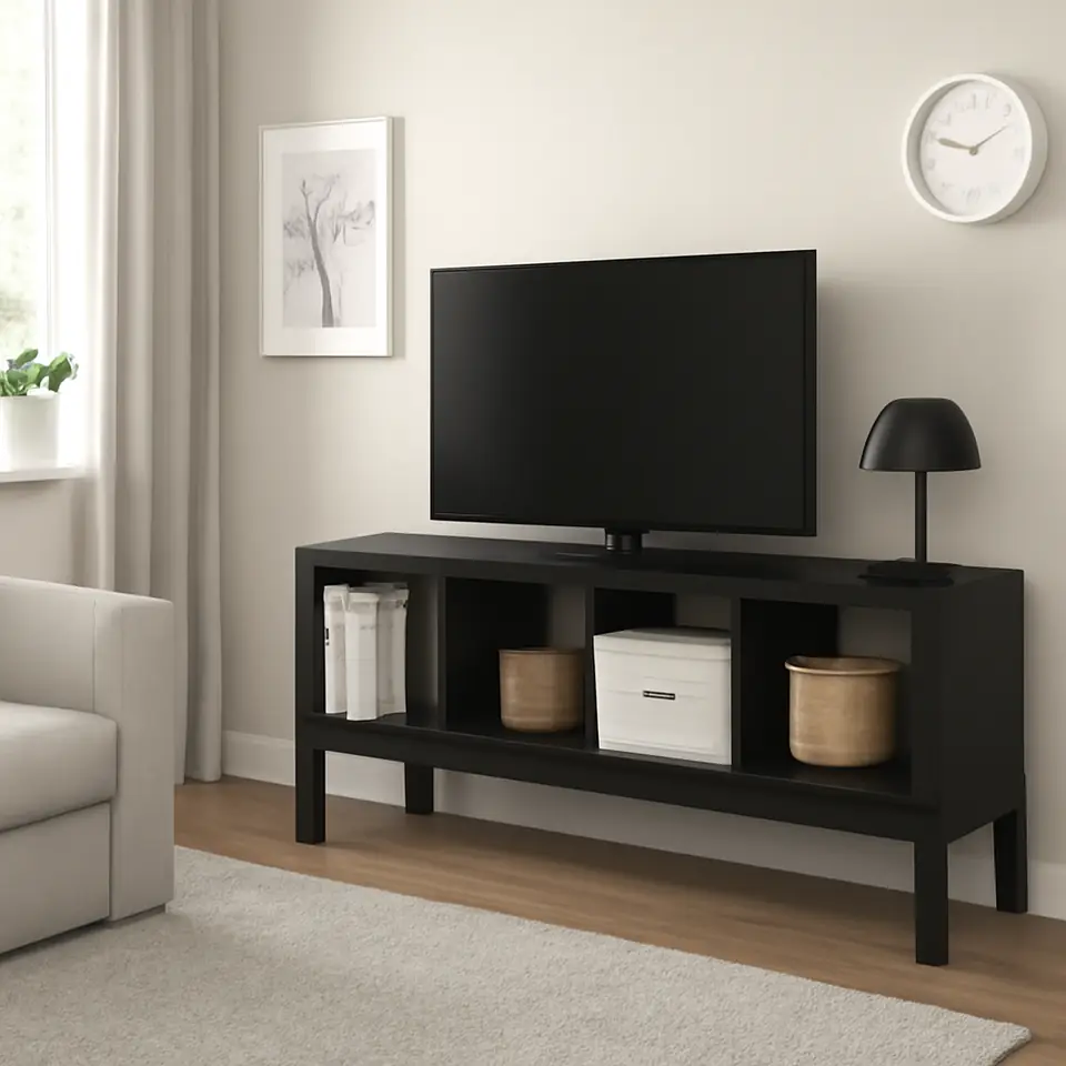 Møbelmontering KALLAX Reol med understel, sortbrun/sort, 147×59 cm | Professionel Møbelmontør