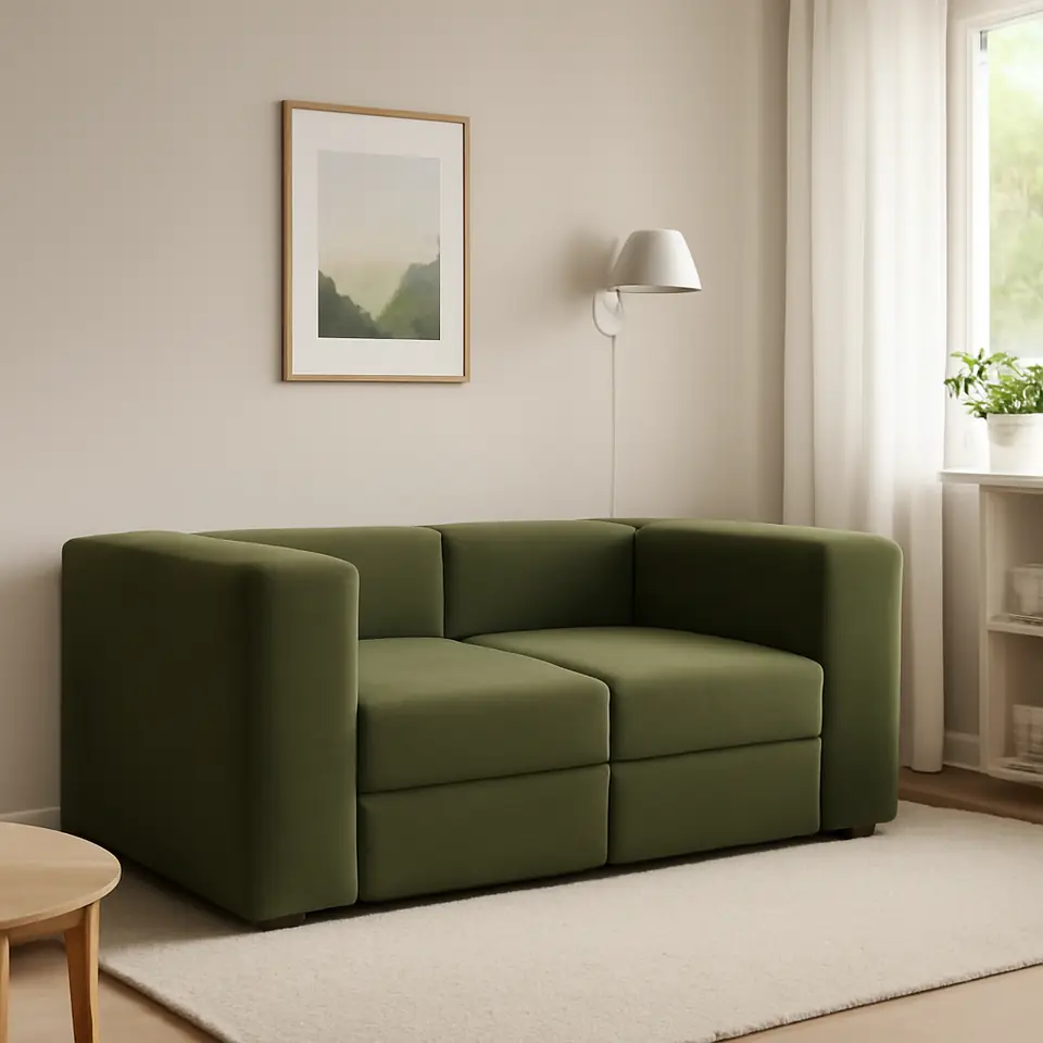 Møbelmontering JÄTTEBO 2-pers. modulopbygget sofa, Samsala mørk gulgrøn | Professionel Møbelmontør