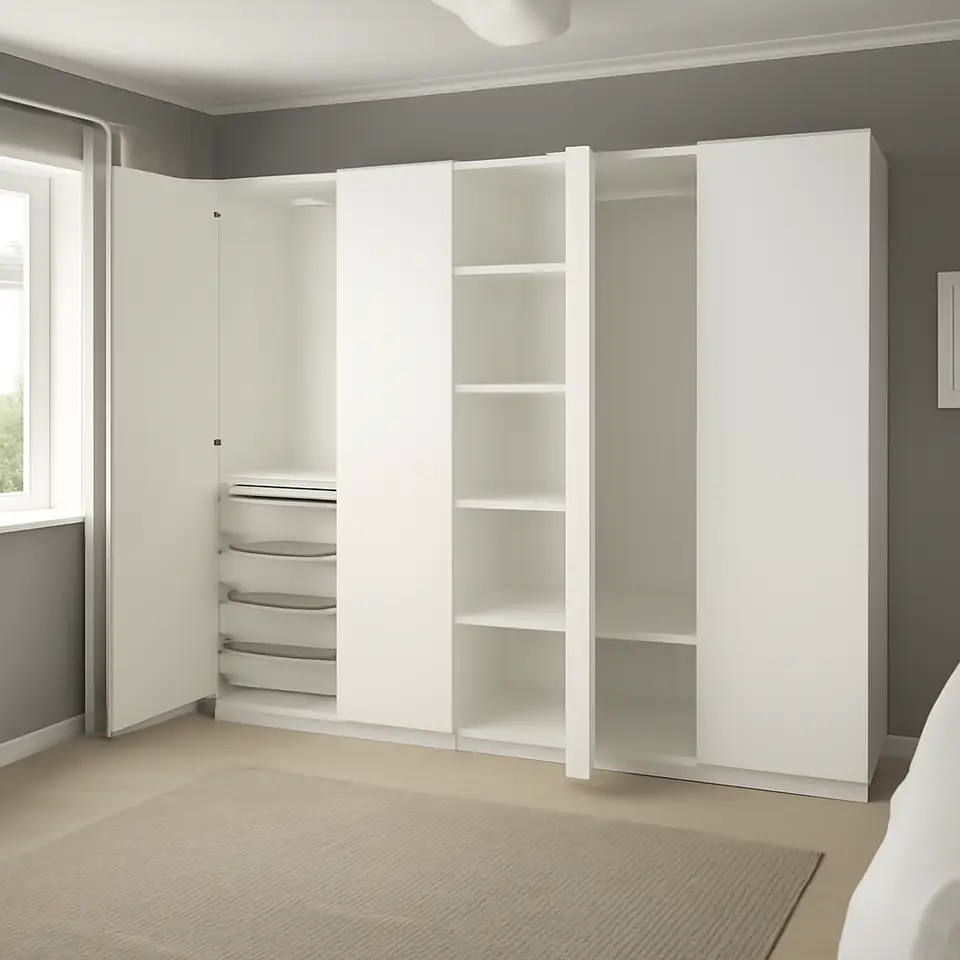 Møbelmontering PAX / FORSAND Garderobeskab, hvid/hvid, 250x60x201 cm | Billig & Hurtig i København