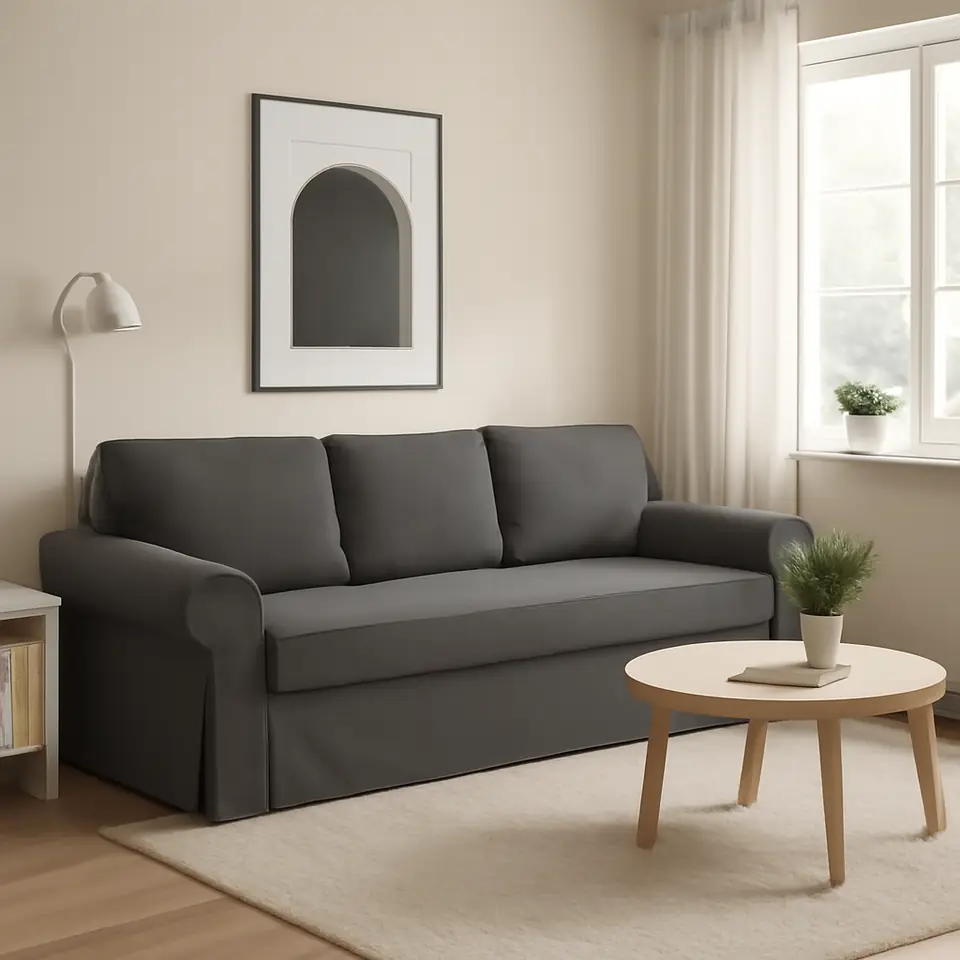 Møbelmontering VRETSTORP 3-pers. sovesofa, Hakebo mørkegrå | Professionel Møbelmontør