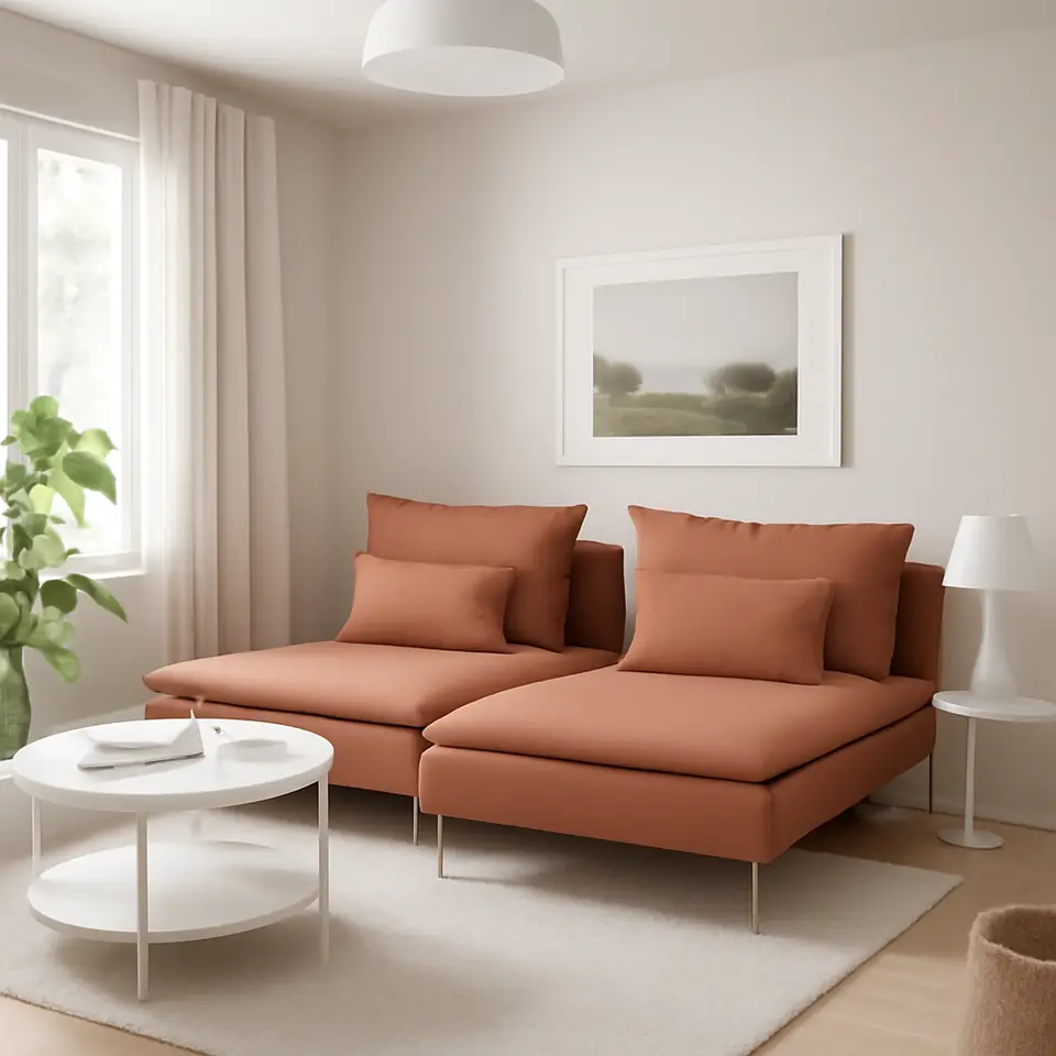 Møbelmontering SÖDERHAMN 2-pers. sofa med chaiselong, Kelinge rustbrun | Få et tilbud i dag