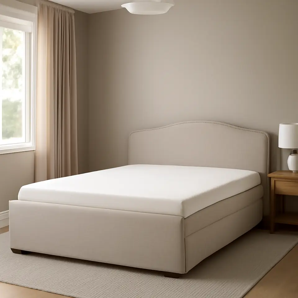 Møbelmontering RAMNEFJÄLL Polstret sengestel, Kilanda lys beige/Luröy, 180×200 cm | Samling af Møbler i Rødovre & Kbh