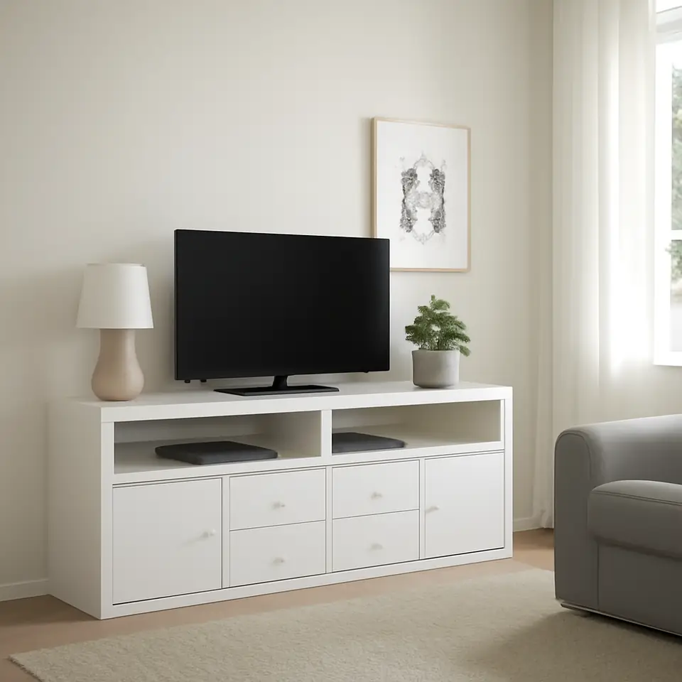 Møbelmontering KALLAX Tv-møbel, kombination, hvid, 147x39x60 cm | Samling af Møbler i Rødovre & Kbh