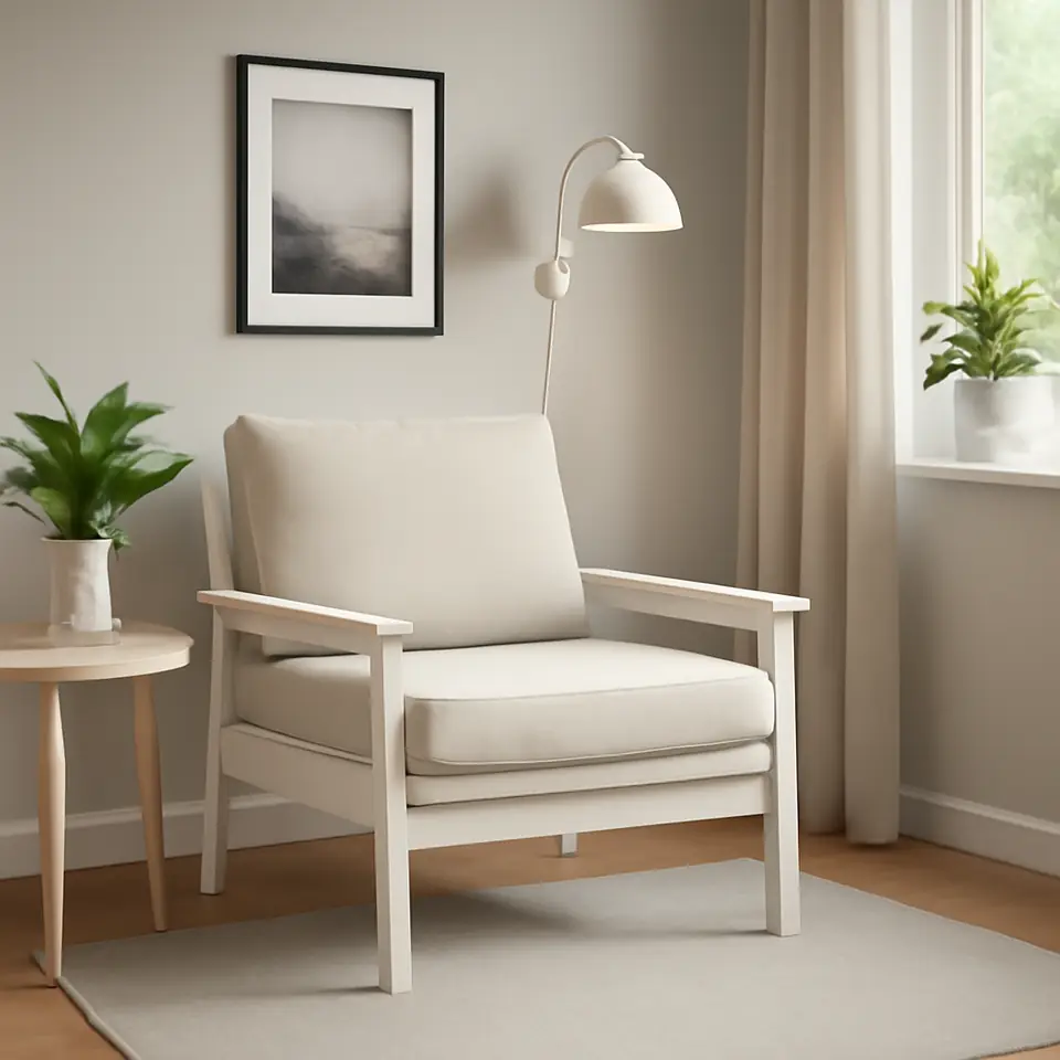 Møbelmontering BONDHOLMEN Lænestol, ude, hvid/beige/Frösön/Duvholmen beige | Samling af Møbler i Rødovre & Kbh