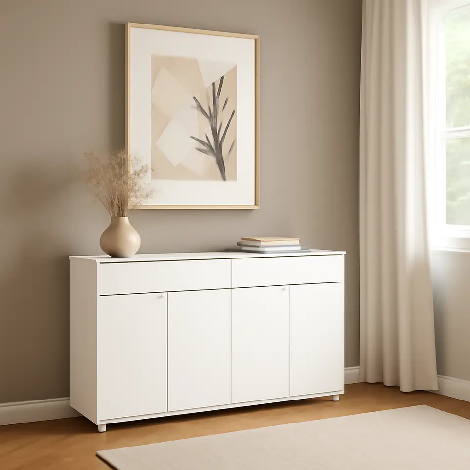 Møbelmontering VIHALS Skænk, hvid, 140x37x75 cm | Samling af Møbler i Rødovre & Kbh