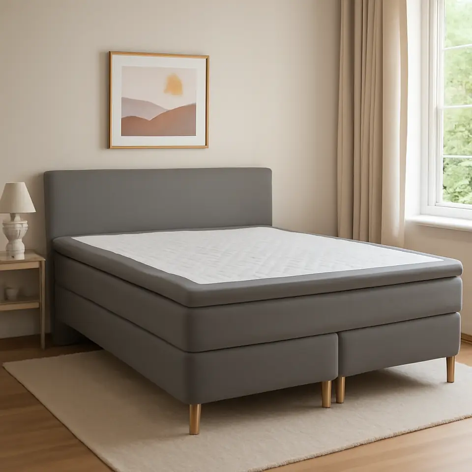 Møbelmontering Kontinentalseng 180x200cm HEMLA GC75 grå-23 LATEX | Professionel Møbelmontør