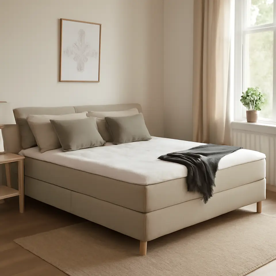 Møbelmontering Kontinentalseng 180x200cm NEVLA GC5 sand-91 DREAMZONE | Billig & Hurtig i København