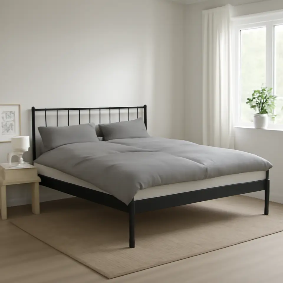 Møbelmontering Sengeramme ABILDRO 140×200 sort | Få et tilbud i dag