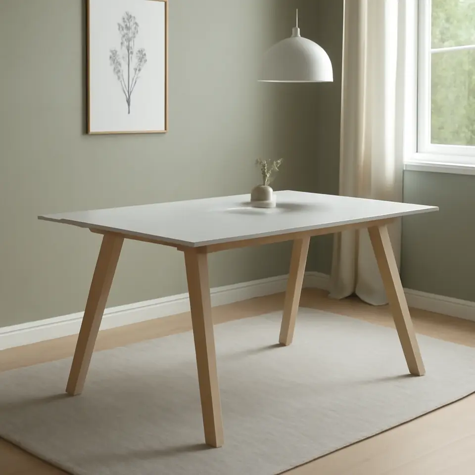 Møbelmontering Spisebord EGEBJERG 90×160/250 lysegrå/eg | Billig & Hurtig i København
