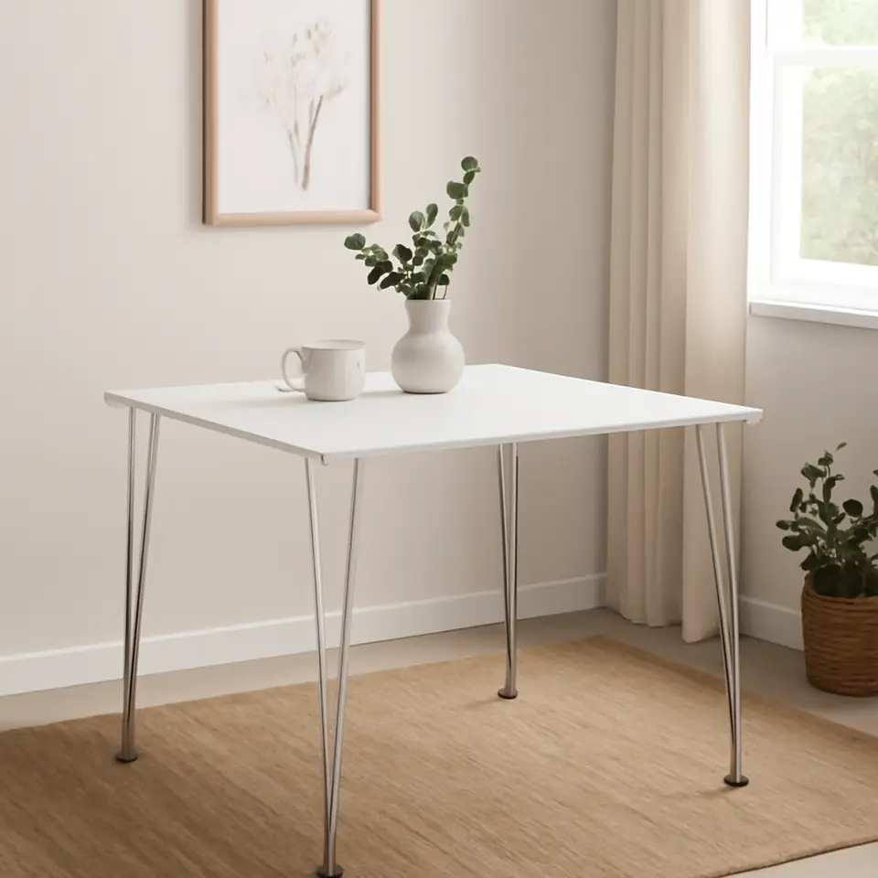 Møbelmontering Spisebord BANNERUP 76×120 hvid/krom | Få et tilbud i dag