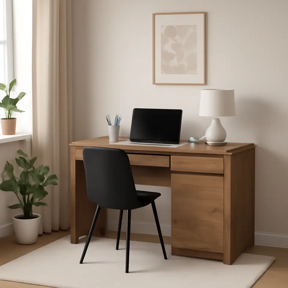Møbelmontering Skrivebord VEDDE 53×121 vild mørk eg | Fast Pris i Storkøbenhavn