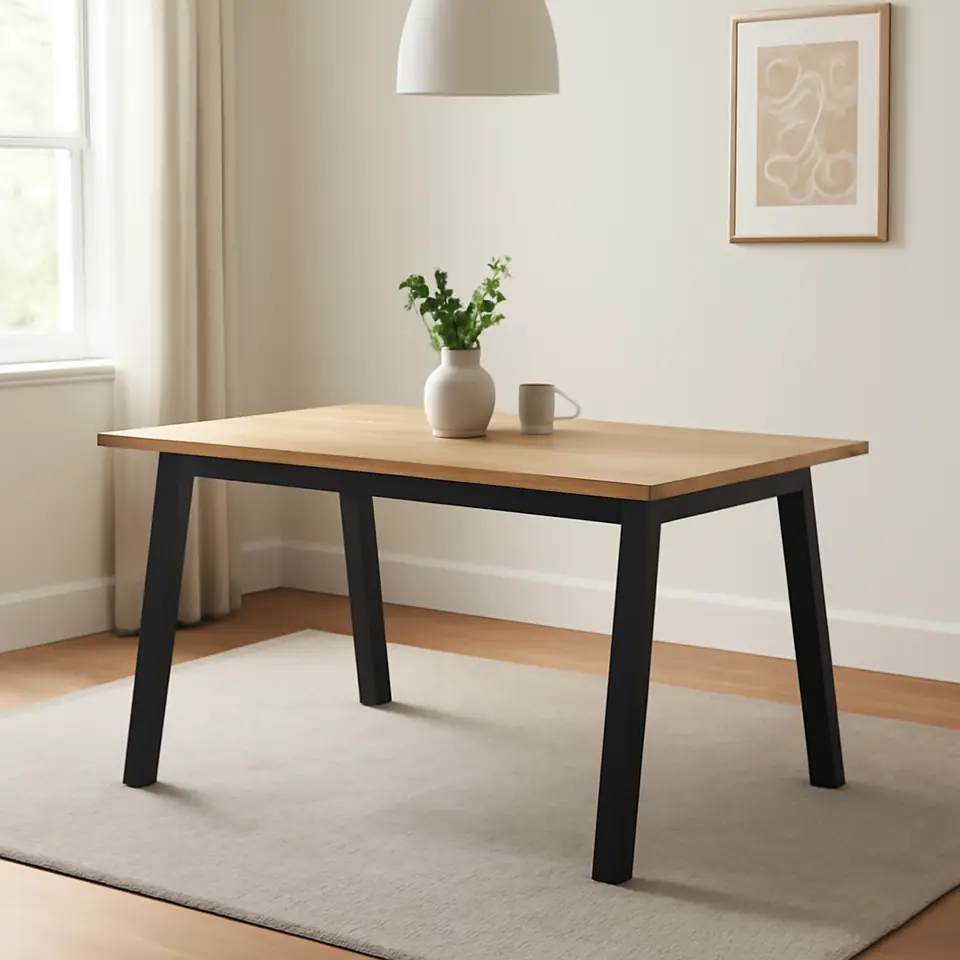 Møbelmontering Spisebord SKOVLUNDE 90×160 eg natur/sort | Fast Pris i Storkøbenhavn
