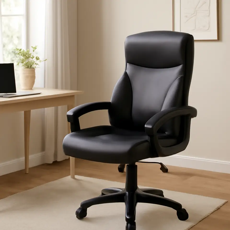 Møbelmontering Kontorstol TAMDRUP memory foam sort kunstlæder | Fast Pris i Storkøbenhavn