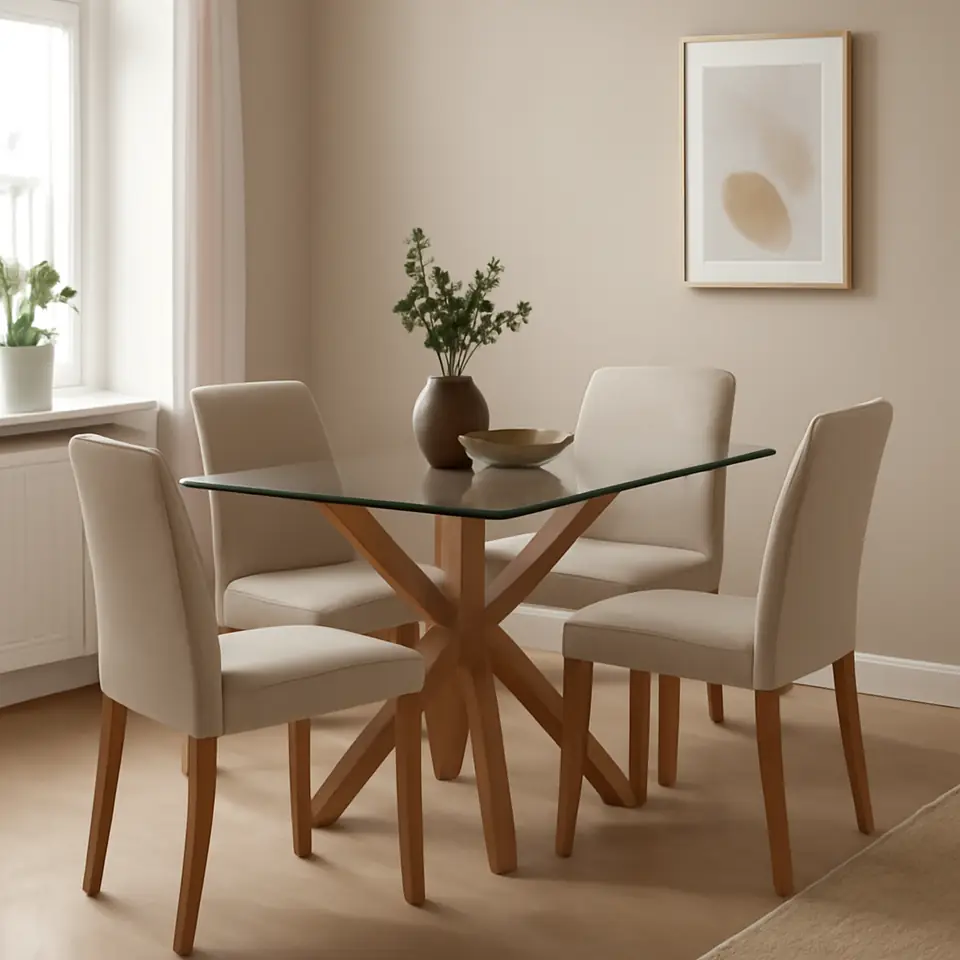 Møbelmontering Spisebord AGERBY 90×160 glas/natur eg | Samling af Møbler i Rødovre & Kbh