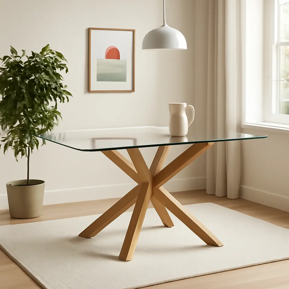 Møbelmontering Spisebord AGERBY 90×160 glas/natur eg | Fast Pris i Storkøbenhavn
