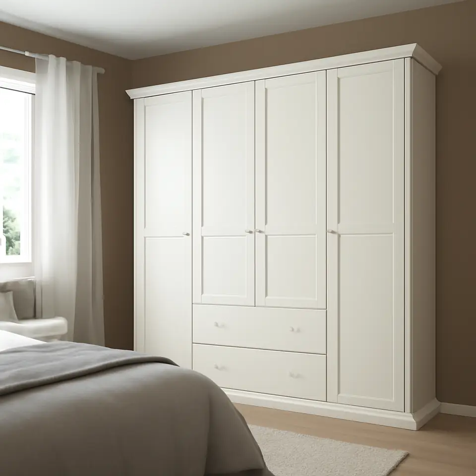 Møbelmontering Garderobeskab FREDENSBORG 183×200 hvid | Professionel Møbelmontør