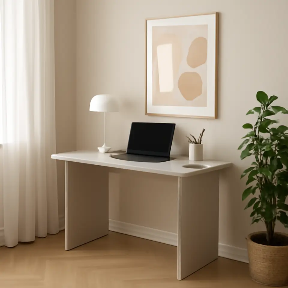 Møbelmontering Skrivebord VORDINGBORG 60×120 beige | Få et tilbud i dag