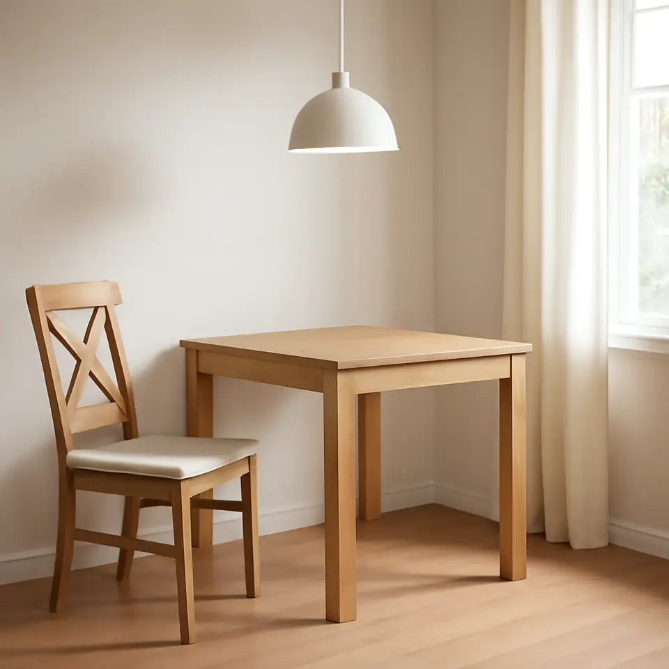 Møbelmontering Spisebord JUNGEN 80×80/160 varm egefarve | Få et tilbud i dag