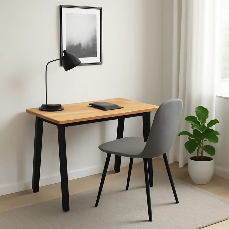 Møbelmontering Skrivebord SKOVLUNDE 60×120 eg natur/sort | Billig & Hurtig i København