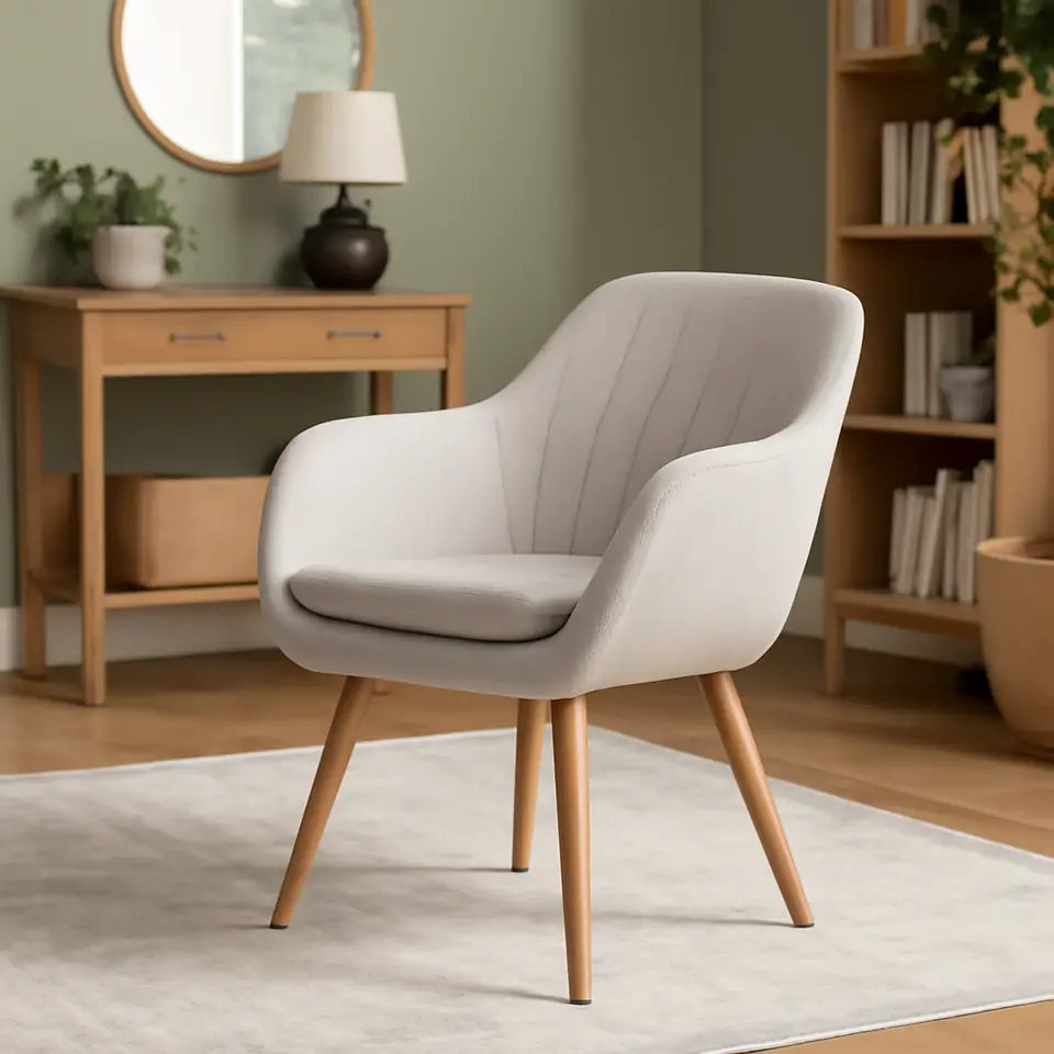 Møbelmontering Lænestol UDSBJERG beige stof/eg | Billig & Hurtig i København