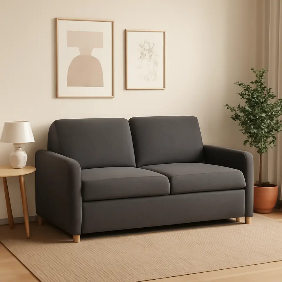 Møbelmontering Sovesofa LYSTRUP 2-pers. mørkegråt stof | Fast Pris i Storkøbenhavn