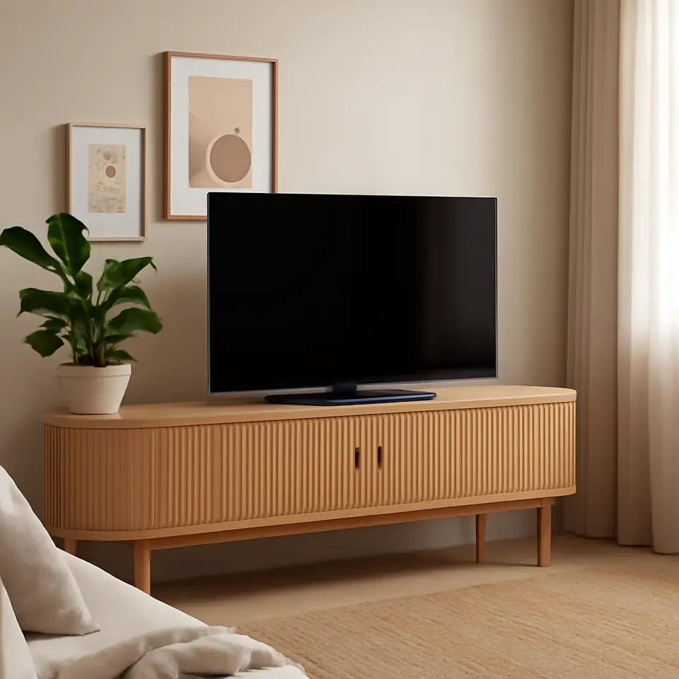 Møbelmontering TV-bord LYNGVIG 160cm 2 jalousilåger eg natur | Fast Pris i Storkøbenhavn