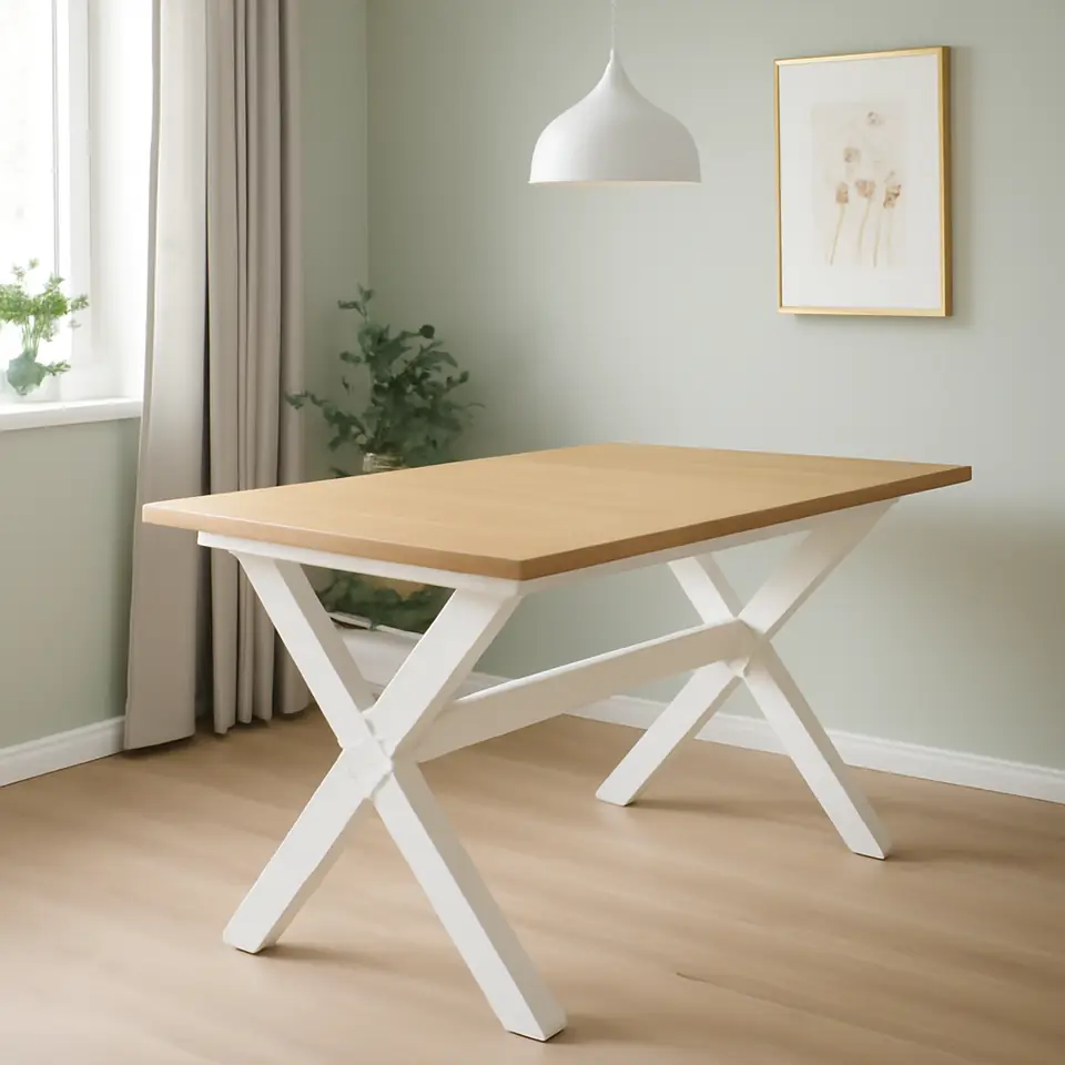 Møbelmontering Spisebord VISLINGE 90×150 natur/hvid | Fast Pris i Storkøbenhavn